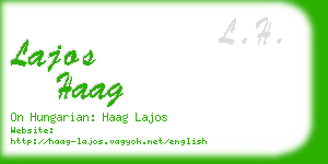 lajos haag business card